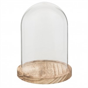 Dřevěný podnos se skleněným krytem - Ø 10*15 cm