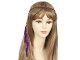Čelenka do vlasů fialová s peříčky - 27 cm