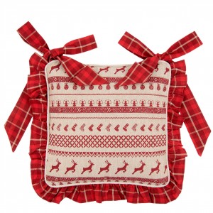 Podsedák na židli s volánky Nordic Christmas - 40*40 cm