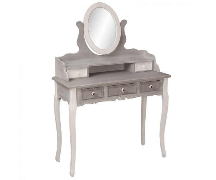 Dřevěná toaleka se zrcadlem - 95*40*139 cm Clayre & Eef