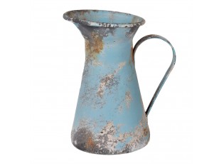 Modrý plechový džbánek Alain s odřením a rezem - 17*12*19 cm / 1L