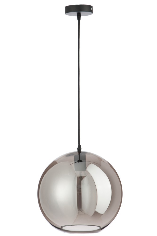 Závěsné skleněné kouřové světlo Ball silver - Ø 30*210 cm J-Line by Jolipa