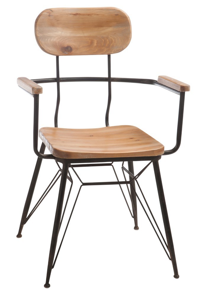 Kovová židle se dřevem BISTRO - 58* 58 * 90cm J-Line by Jolipa