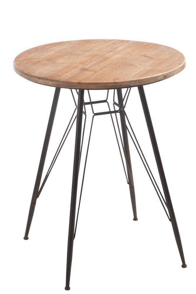 Dřevěný kovový stolek Bistro - Ø 64,5 * 75,5cm J-Line by Jolipa