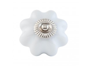 Keramická úchytka květina bílá - Ø 4 cm