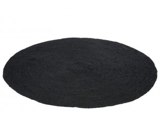 Jutový černý koberec Blackin - Ø 150 cm