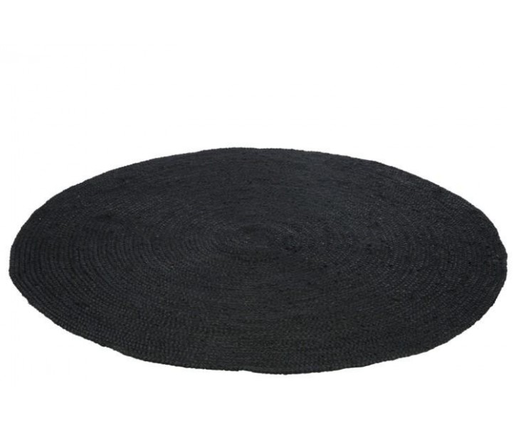 Jutový černý koberec Blackin - Ø 150 cm