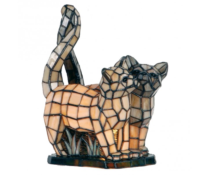 Dekorativní lampa Tiffany kočky - 36*28 cm 1x E14 / max 40w
