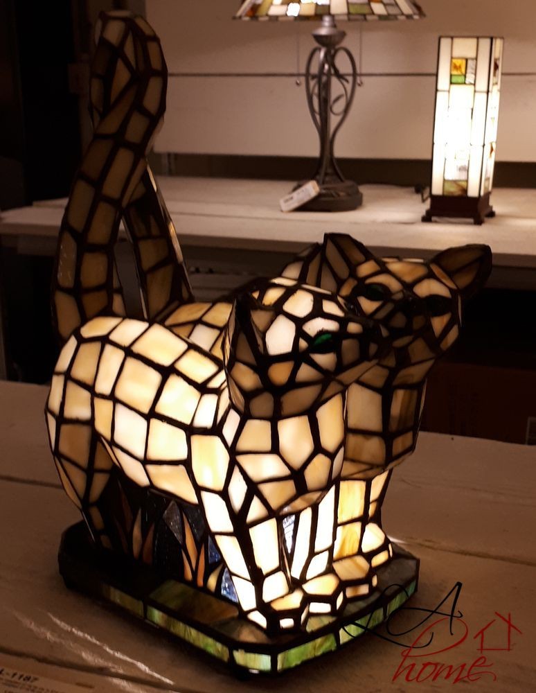Dekorativní lampa Tiffany kočky - 36*28 cm 1x E14 / max 40w