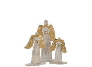 Dřevěný anděl  se zlatými křídly - 18*31*2cm