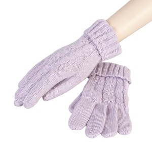 Pletené rukavice lila - 8*23 cm 