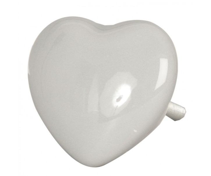 Úchytka šedé srdce - Ø  3.5*4 cm