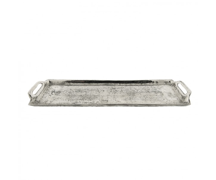 Kovový podnos antik silver- 44*13*4 cm Clayre & Eef