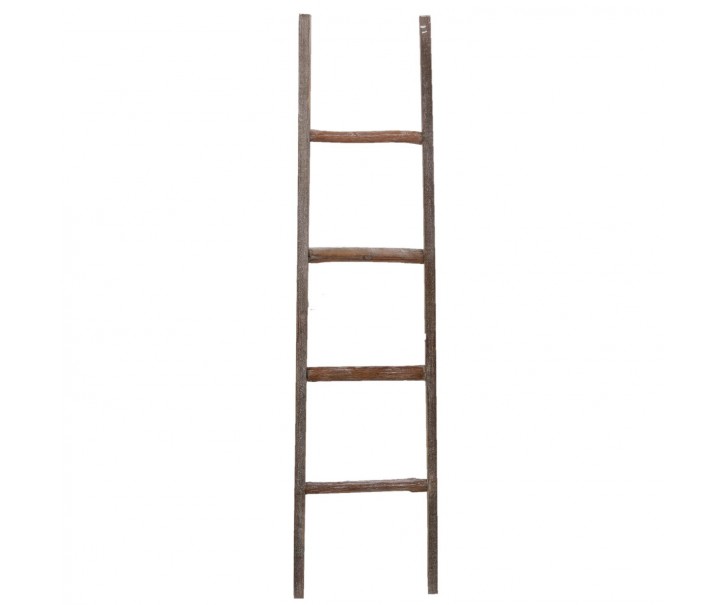 Dřevěný hnědý věšák na ručníky žebřík - 39*5*150 cm