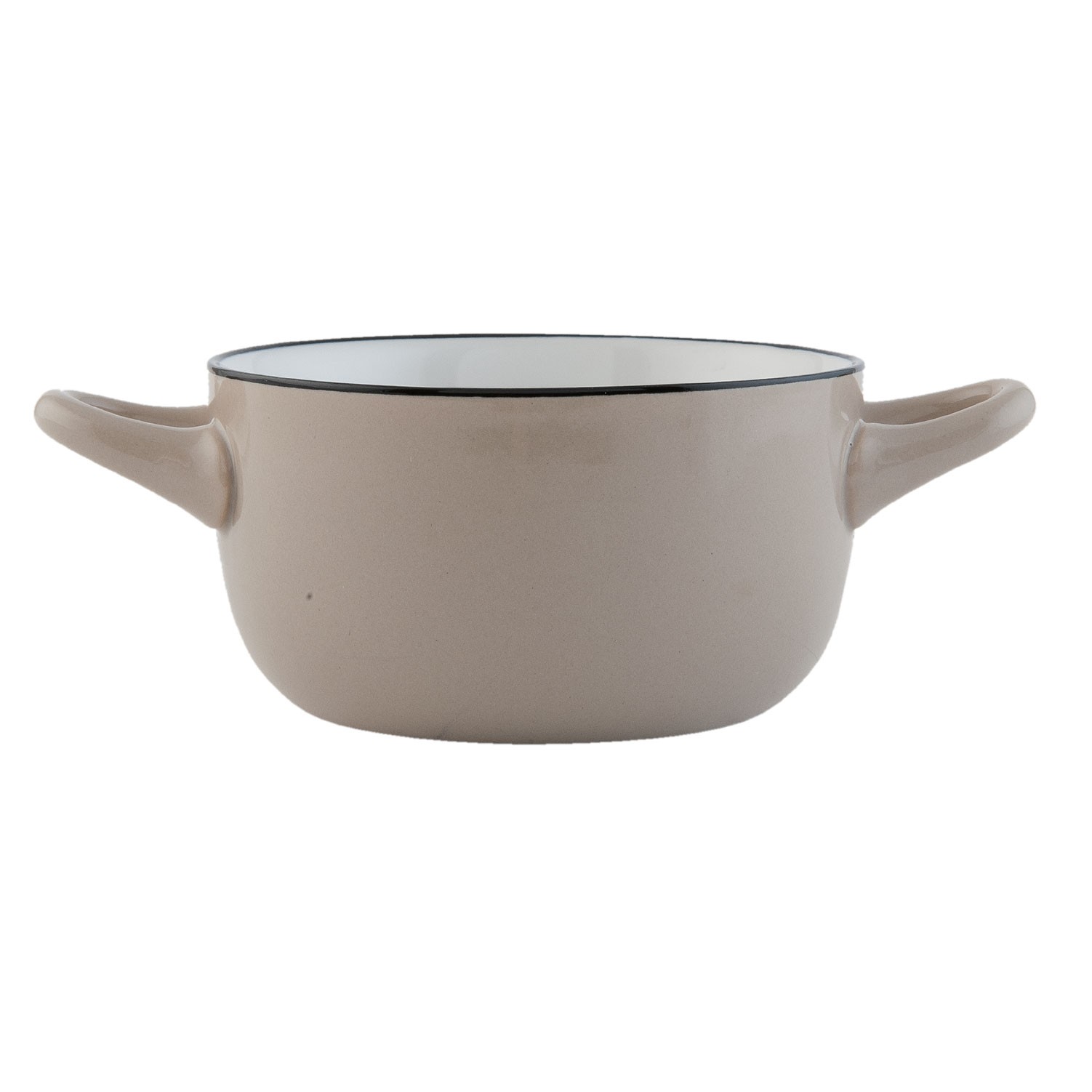 Miska s oušky Enamel Look grey - 16*11*6 cm / 0,3 L