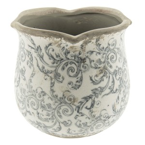 Keramický obal na květináč s ornamenty - Ø 18*17 cm