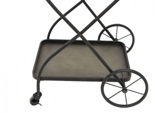 Černý kovový vozík na kolečkách - 100*47*91 cm