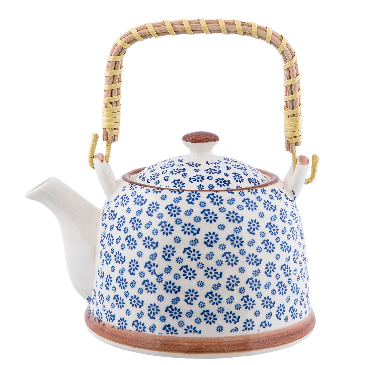 Konvička se sítkem modrá kvítka - 18*14*12 cm / 0,7L