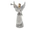 Šedý anděl s trubkou - 19*13*36 cm