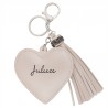 Přívěsek na klíče Heart tassel white
