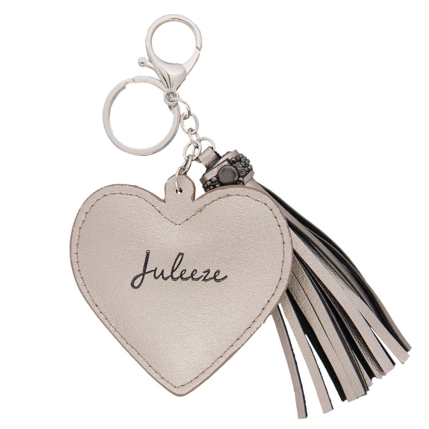 Přívěsek na klíče Heart tassel silver Juleeze