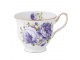 Pocelánový šálek s podšálkem s modrými květy - Ø 14*9 cm / 0.15 L