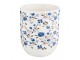 Kalíšek na čaj modrý dekor kytička - Ø 6*8 cm / 0,1L