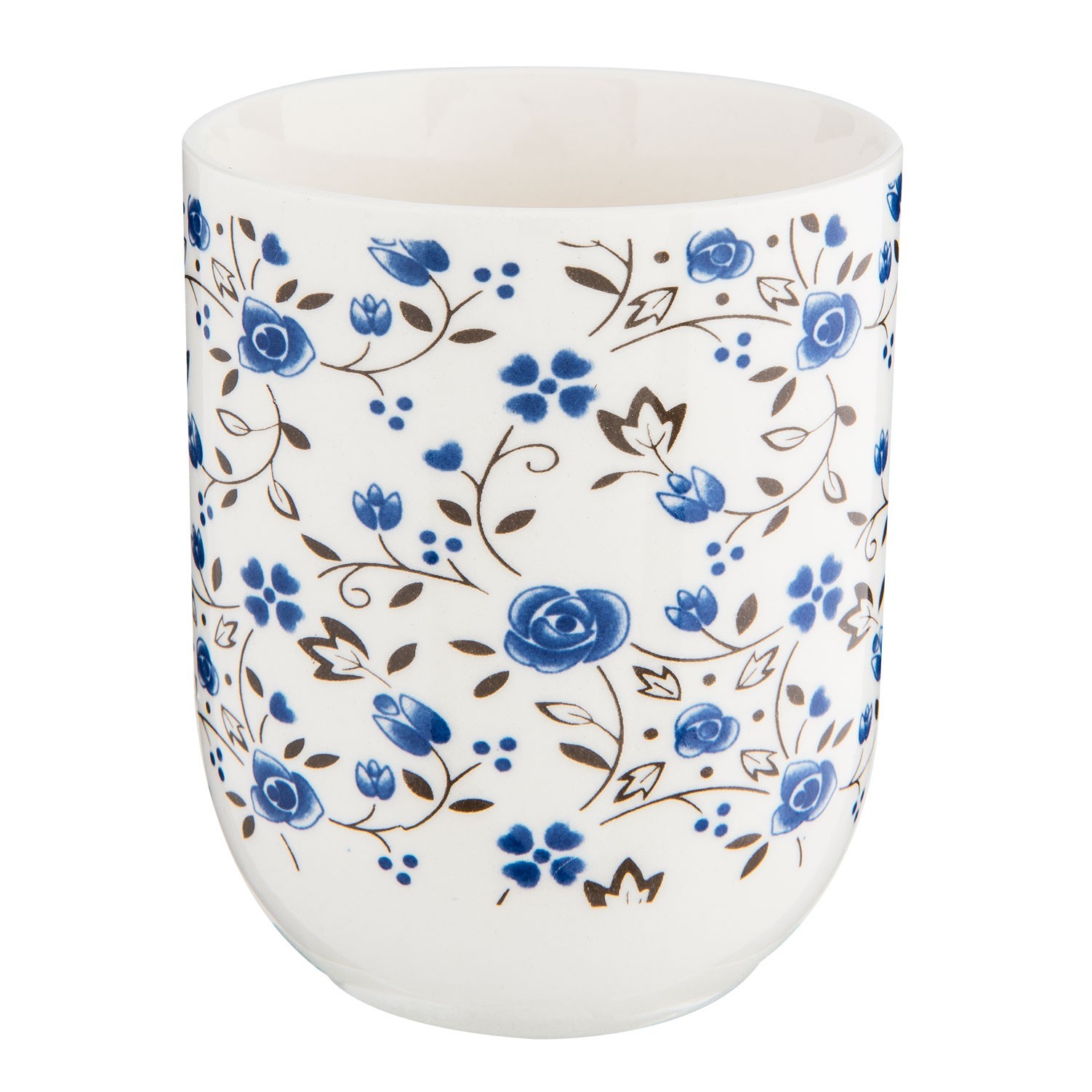 Kalíšek na čaj modrý dekor kytička - Ø 6*8 cm / 0,1L Clayre & Eef
