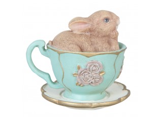 Velikonoční dekorace králíček v šálku - 8*7*7 cm