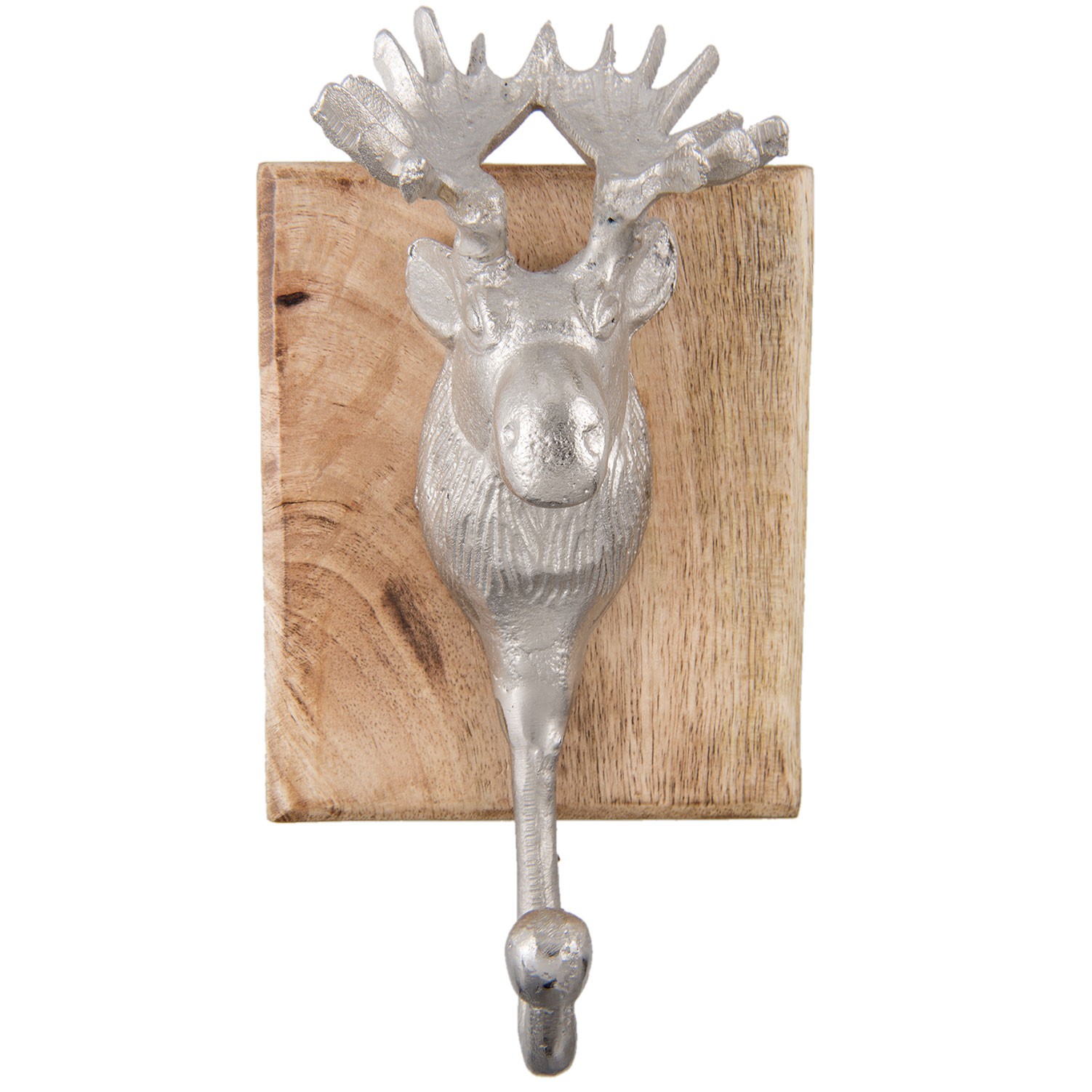 Stříbrný háček s hlavou Losa - 12*7*25 cm