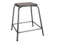 Kovová šedá barová stolička s patinou - 54*50*98 cm
