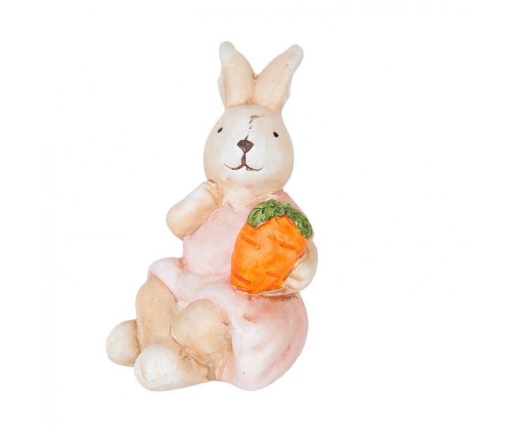 Dekorace sedící králíček s mrkvičkou  - 5*5*11 cm