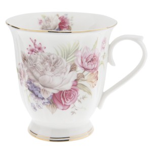 Porcelánový hrnek s květy - Ø 12*9*10 cm