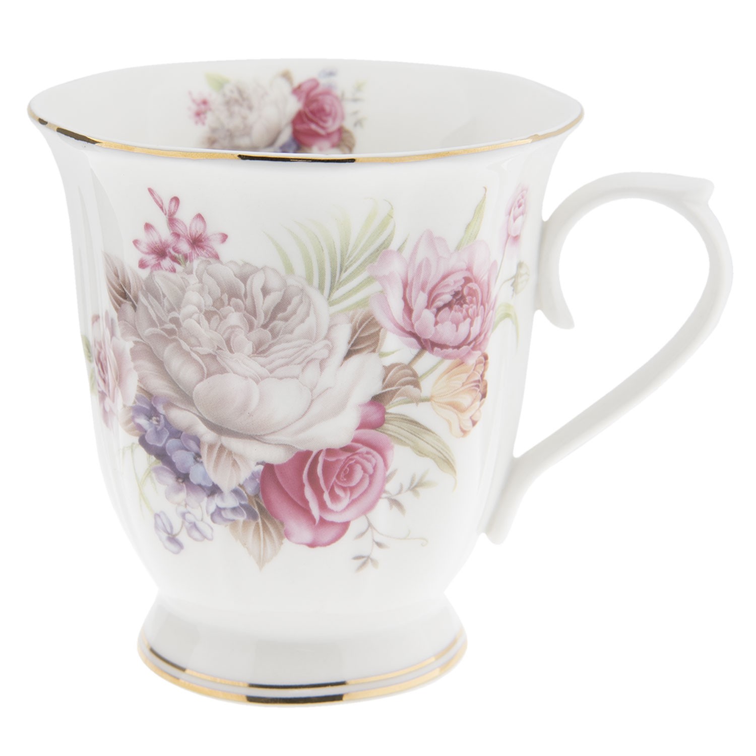 Porcelánový hrnek s květy - Ø 12*9*10 cm