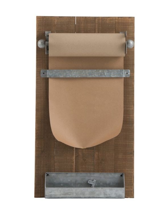 Nástěnná dřevěná Memo tabule s papírem - 39*15*71cm