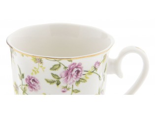Porcelánový hrnek s fialovými květy -  11*8*9 cm