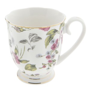 Porcelánový hrnek s malými květy - 11*8*9 cm