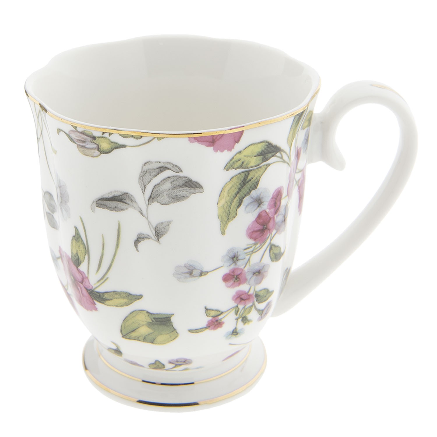 Porcelánový hrnek s malými květy - 11*8*9 cm