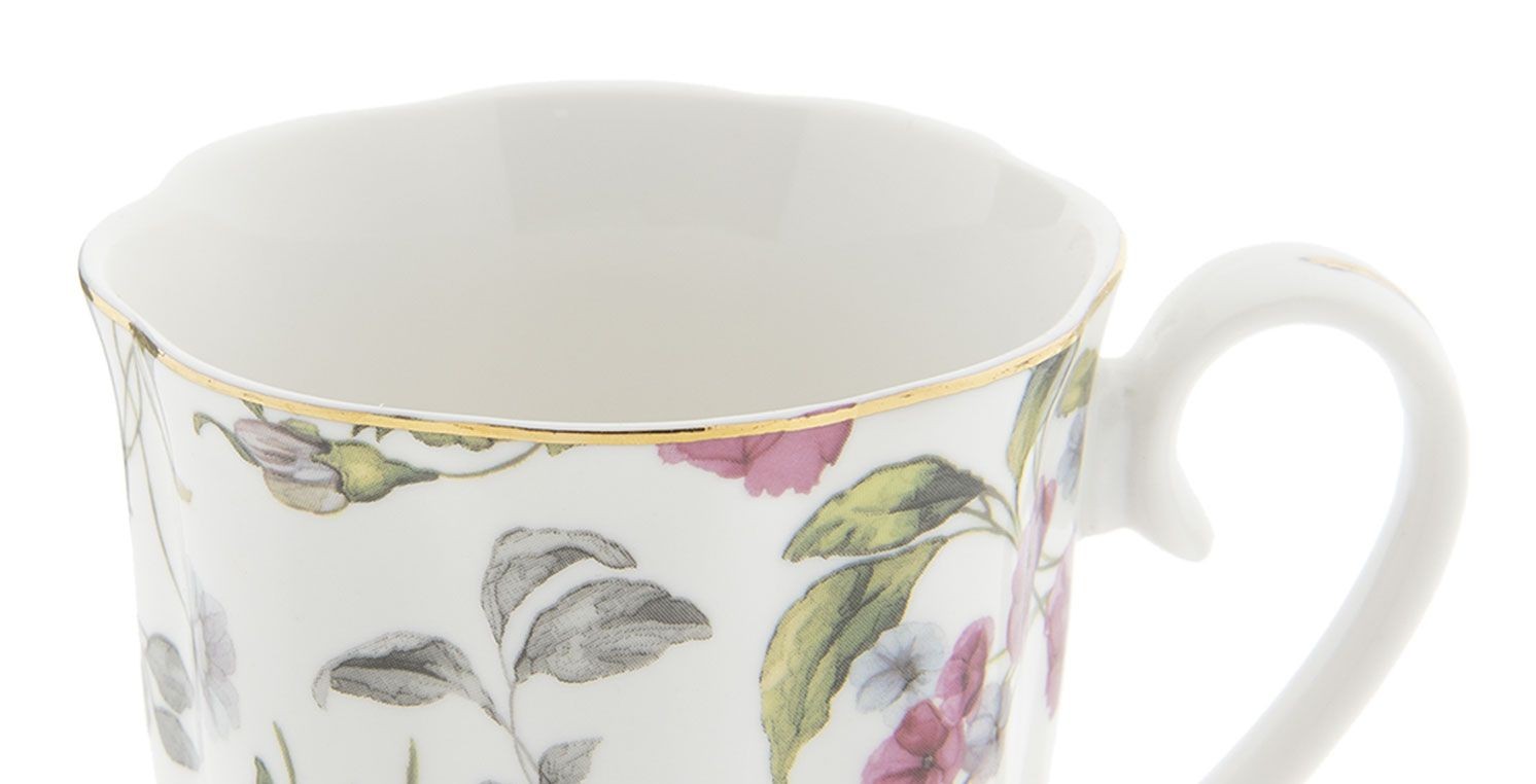 Porcelánový hrnek s malými květy - 11*8*9 cm