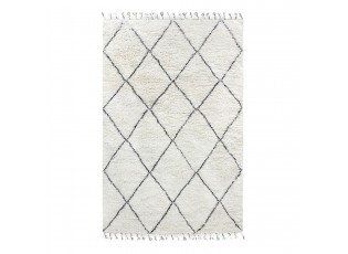 Černobílý vlněný berberský koberec Berber - 180*280 cm