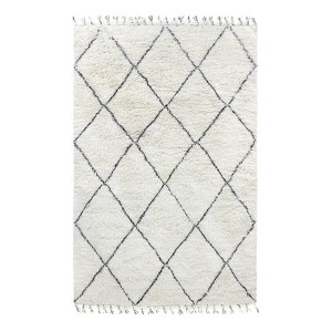 Černobílý vlněný berberský koberec Berber - 180*280 cm