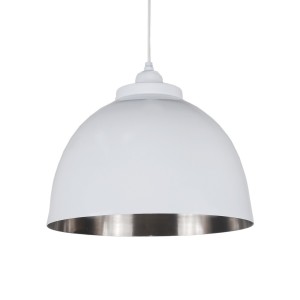 Bílé závěsné kovové světlo Shiny - Ø 32*22 cm