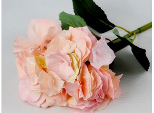 Dekorace růžová hortenzie velkokvětá - 80 cm