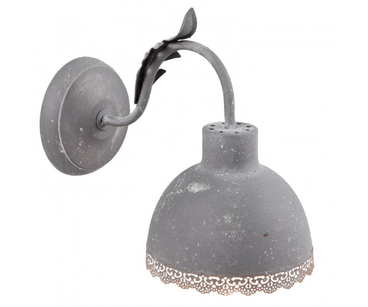 Nástěnná šedá vintage lampa - 27*9 cm