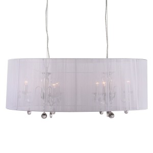 Bílý oválný lustr Merel White - 100*46*34 cm / 6*E14