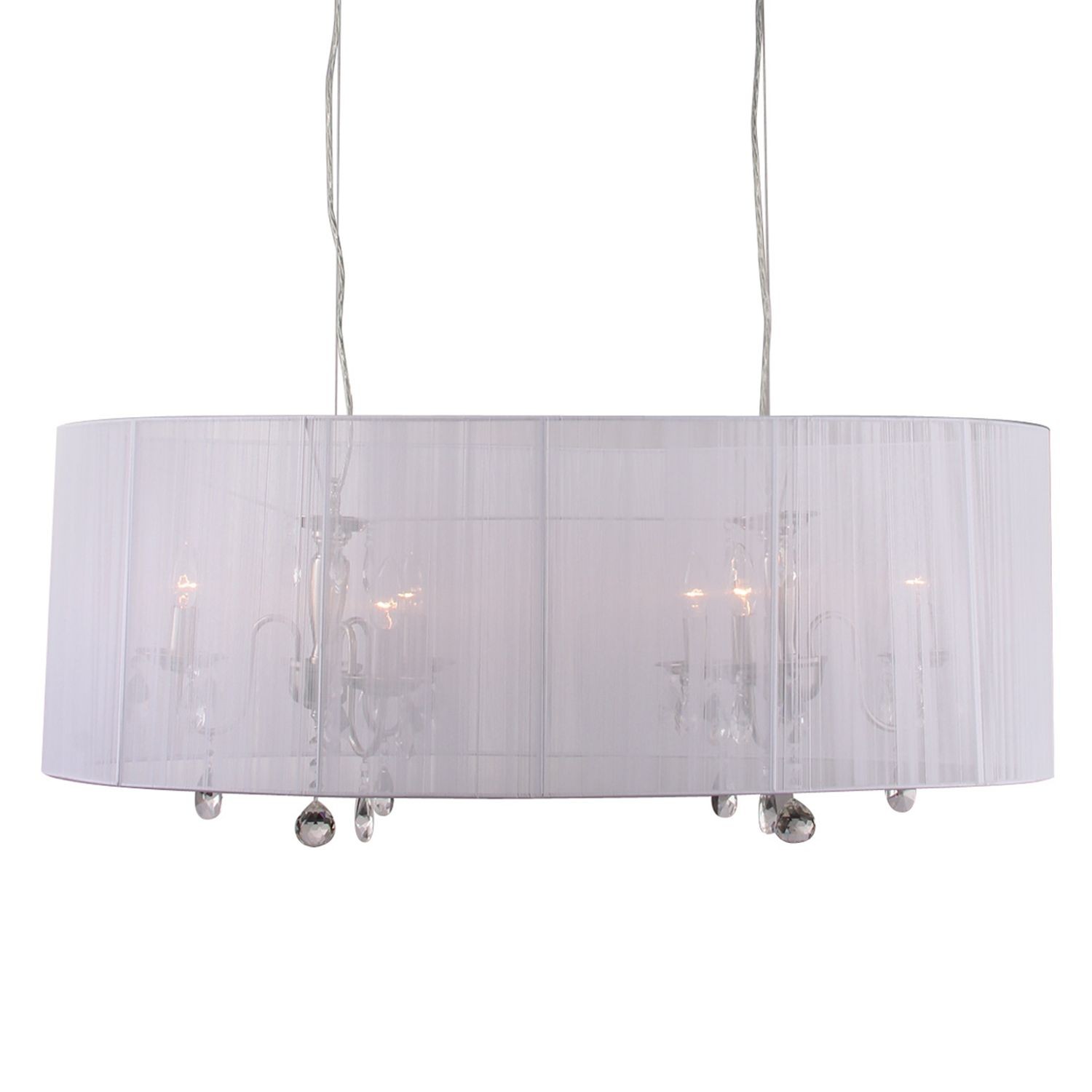 Bílý oválný lustr Merel White - 100*46*34 cm / 6*E14