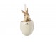 Závěsná velikonoční dekorace zajíček ve vajíčku - Ø 5*10 cm