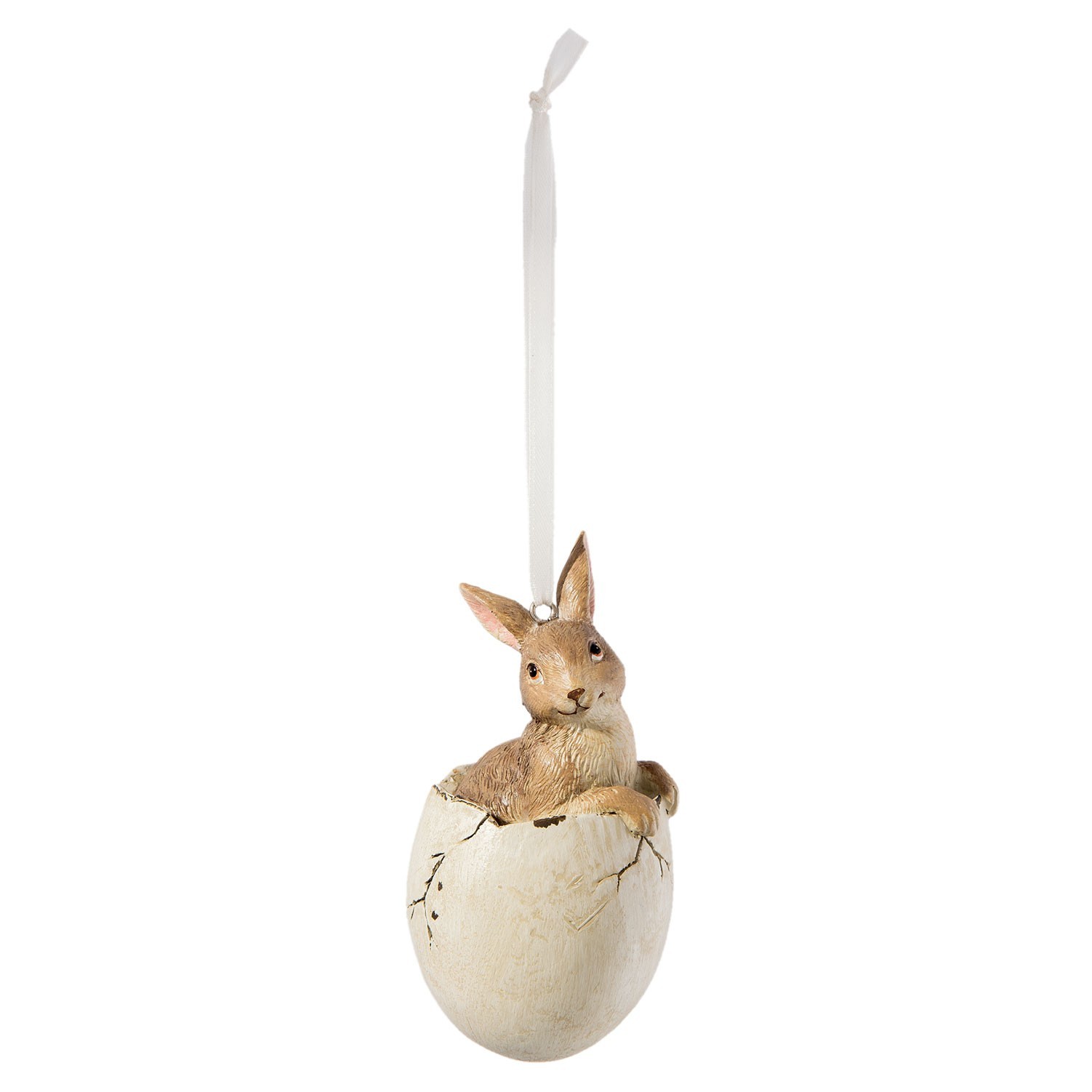 Levně Závěsná velikonoční dekorace zajíček ve vajíčku I- Ø 5*11 cm 6PR2190