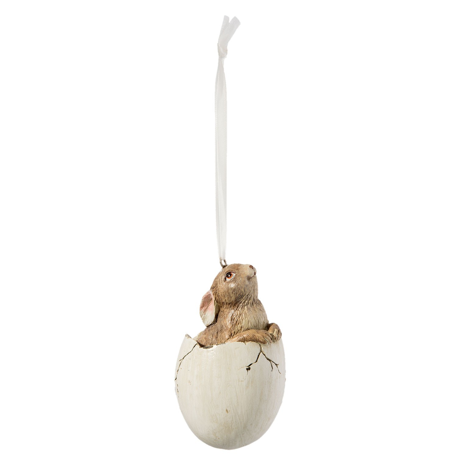 Závěsná velikonoční dekorace zajíček ve vajíčku II- Ø 5*9 cm Clayre & Eef