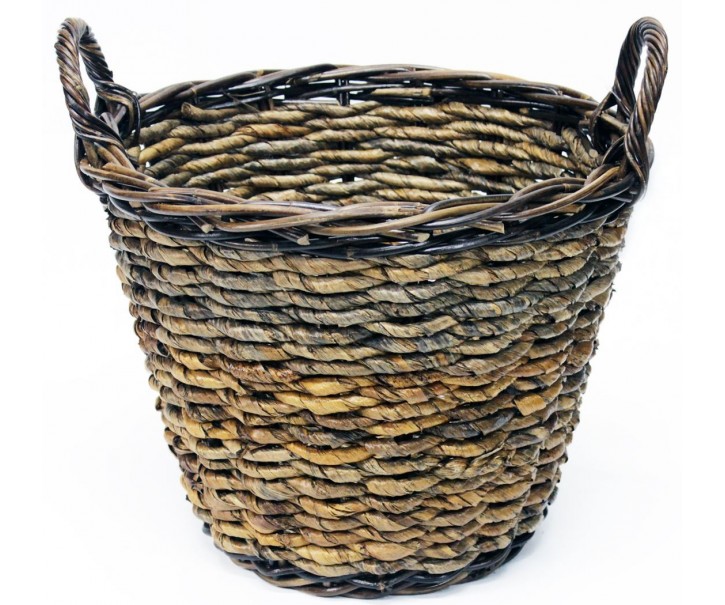 Kulatý ratanový košík/květináč s uchy - Ø39*30 cm Van der Leeden